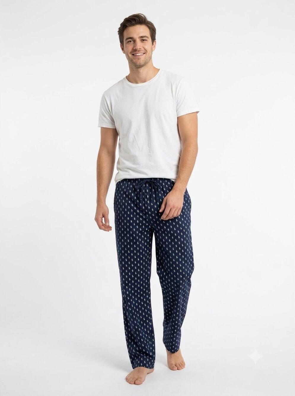 Polo Ralph Lauren Sleepwear Pajama Pants Mens S Navy Blue Pony Logo Straight Leg